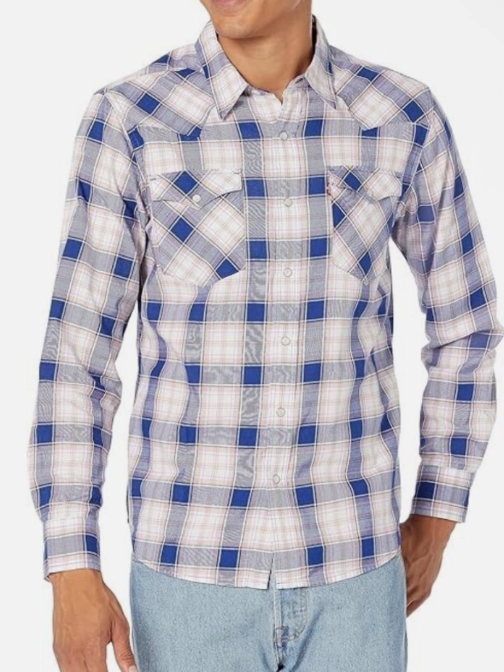 Levi's Men's Western Pearl Snap Sodalite Blue Size Medium